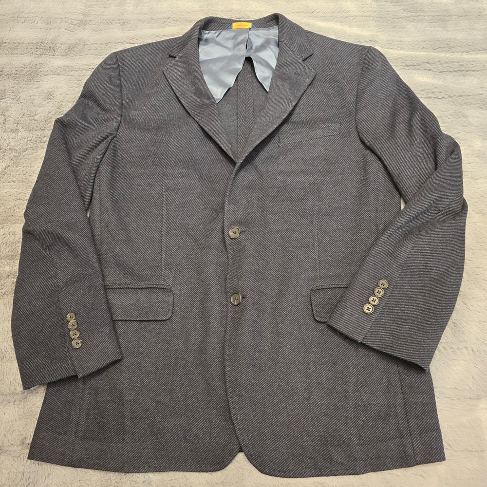 Brooks Brothers Regent Fit Navy Blue Wool Cotton Blazer Sport Coat 44R 45023-001